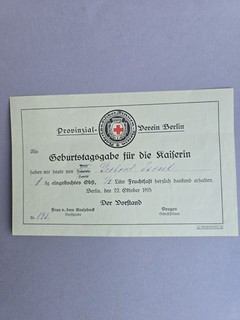 Berlin Rotes Kreuz 1915 Vaterländischer Frauen Verein Geburtstagsgabe Kaiserin