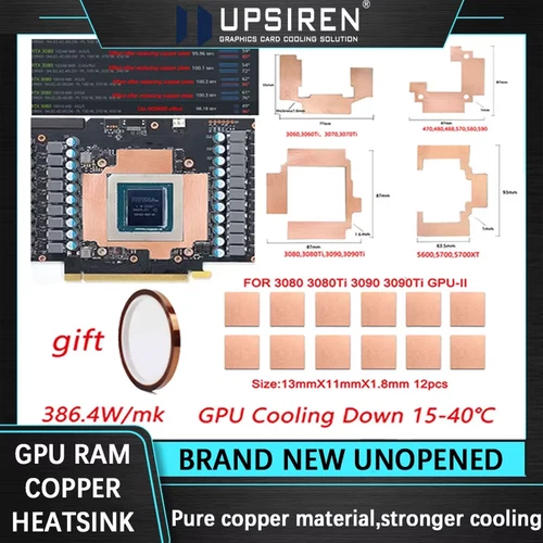 GPU RAM Copper Heat Sink For Radiator Memory Miner RTX 3060 3070 3080 3090 / 560