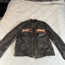 Vintage Harley Davidson Leather Motorcycle Jacket Size XXL - LEFT HAND ZIPPER