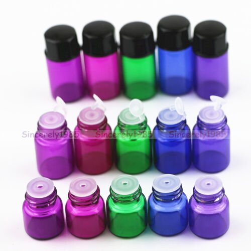 1/2/3/5ML Glass Orifice Reducer Bottles Sample Dropper Vials for Essential Oils - Picture 1 of 11