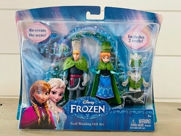 New Disney Frozen Troll Wedding Gift Set Anna Kristoff Polly Pocket Size