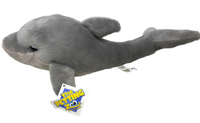 The Petting Zoo Dolphin Stuffed Animal Plush Gray Dolphin 15''