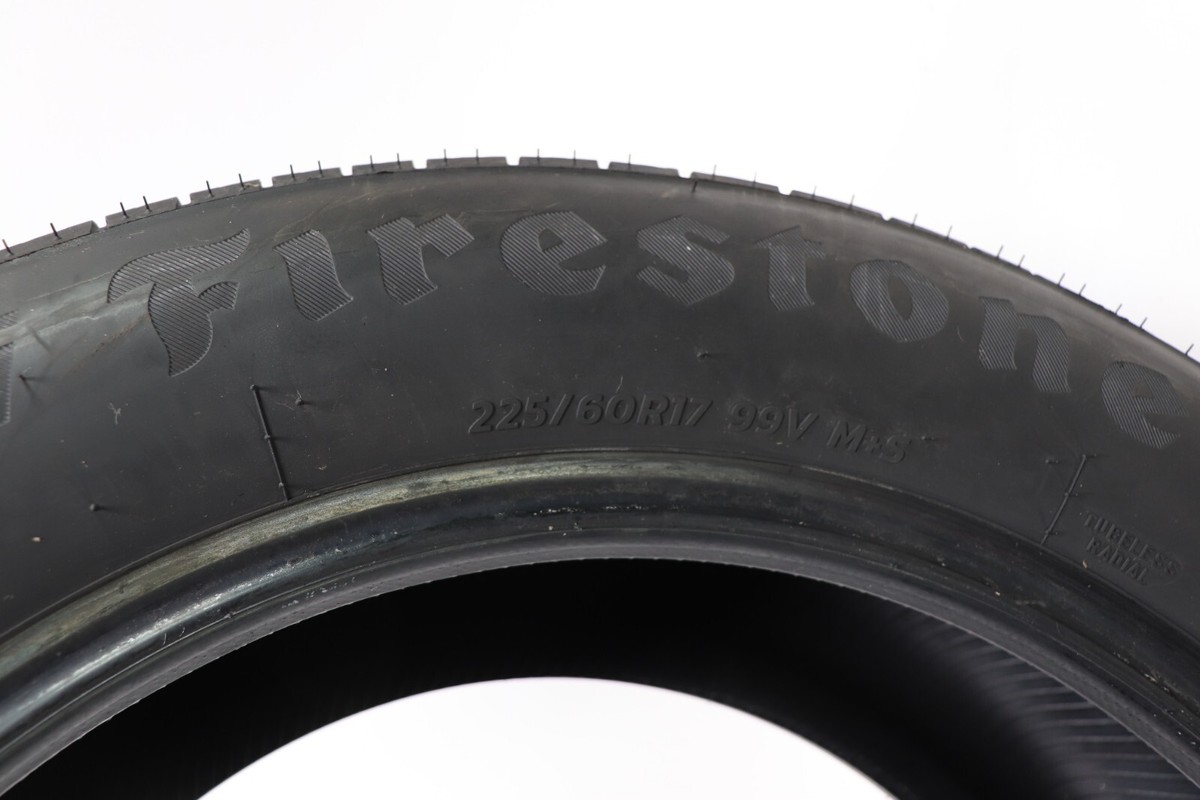 Set of 4 Used 225/60R17 Firestone Firehawk AS V2 - 99V - 7.5-8/32