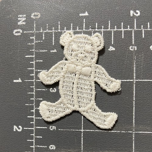 Vintage White Teddy Bear Toy Doll Embroidered Patch Badge Applique Embellishment