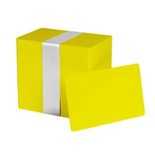 Pack of 100 Yellow CR80 PVC Cards | 30 mil by 