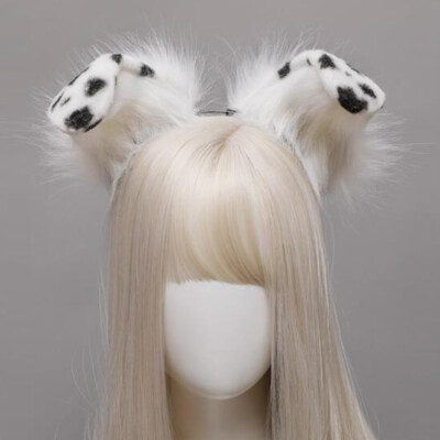 Bandeau Oreilles Dalmatien Doux Et Moelleux Pour Maquillage