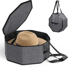 Hat Box for Travel and Storage, Collapsible Cowboy Cap Organizer Case for Closet
