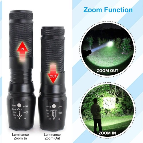 Linterna LED 2 en 1 en equipo de supervivencia - 90000 lúmenes zoom en resistente al agua - Imagen 7 de 12