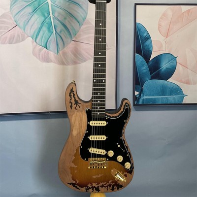 Heavy Relic Vintage Sunburst ST Electric Guitar Single Pickups Gold Hardware