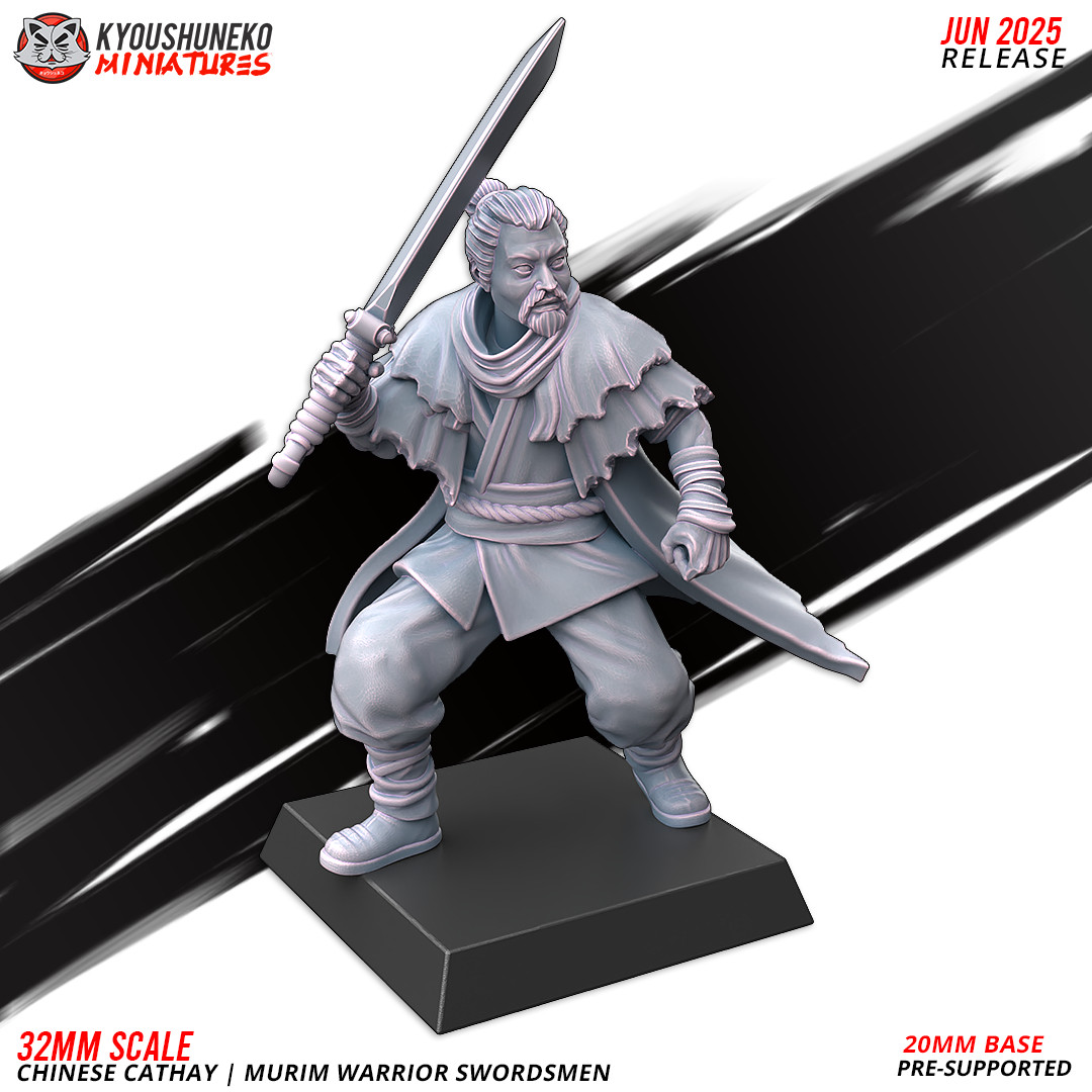 Kyoushuneko Chinese Murim Warrior Swordsmen X10 28mm/32mm Scale -NO BASES-