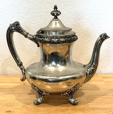 VINTAGE ANTIQUE REED & BARTON SILVER PLATED TEA POT URN #3645 PATENT 1897 - READ