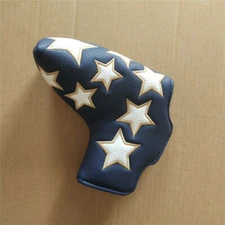 Golf Star Blade Putter Headcover Magnet Golf Putter Head Cover Custom Cover Blue