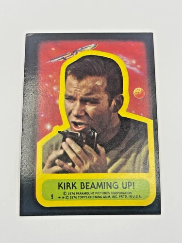 Vintage Topps 1976 Star Trek Trading Cards 9 Kirk Beaming Up Sticker Card