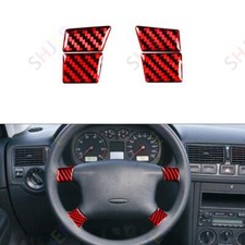 Para VW Golf 4 GTI Jetta MK4 Vinilo Rojo Fibra de Carbono Coche Panel Borde