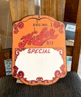 VINTAGE HUBER BEER CARDBOARD EASEL BACK SIGN JOS HUBER BREWING CO MONROE WI