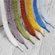 Fluffy Flat Shoelaces 1.5Cm Width Plush Rope Casual Sneakers 100/120/140/160Cm
