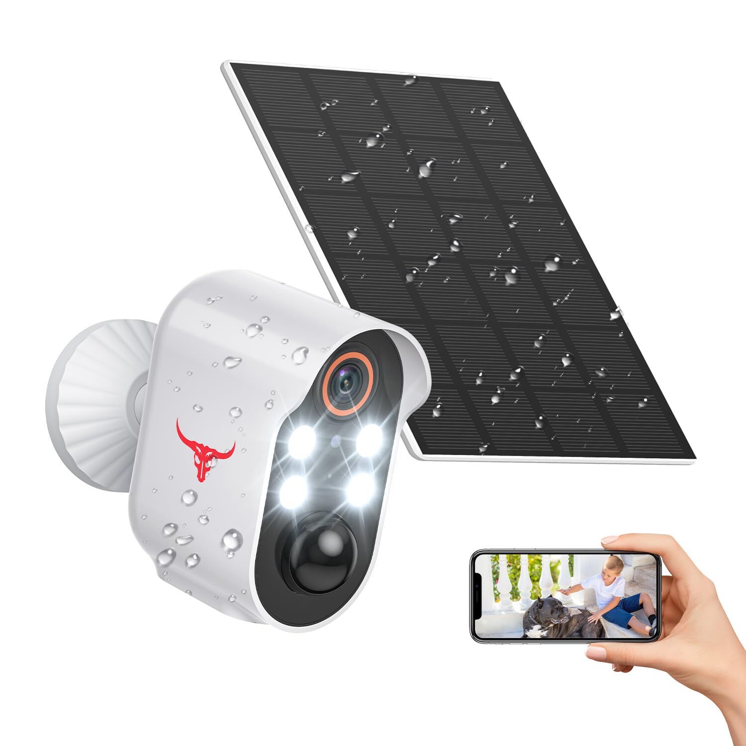 Solar Security Cameras Wireless Outdoor, 1080P Battery Power WiFi Surveillanc...