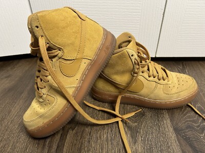Nike Air Force High Tops Suede Wheat Brown Size Kids NO BOX