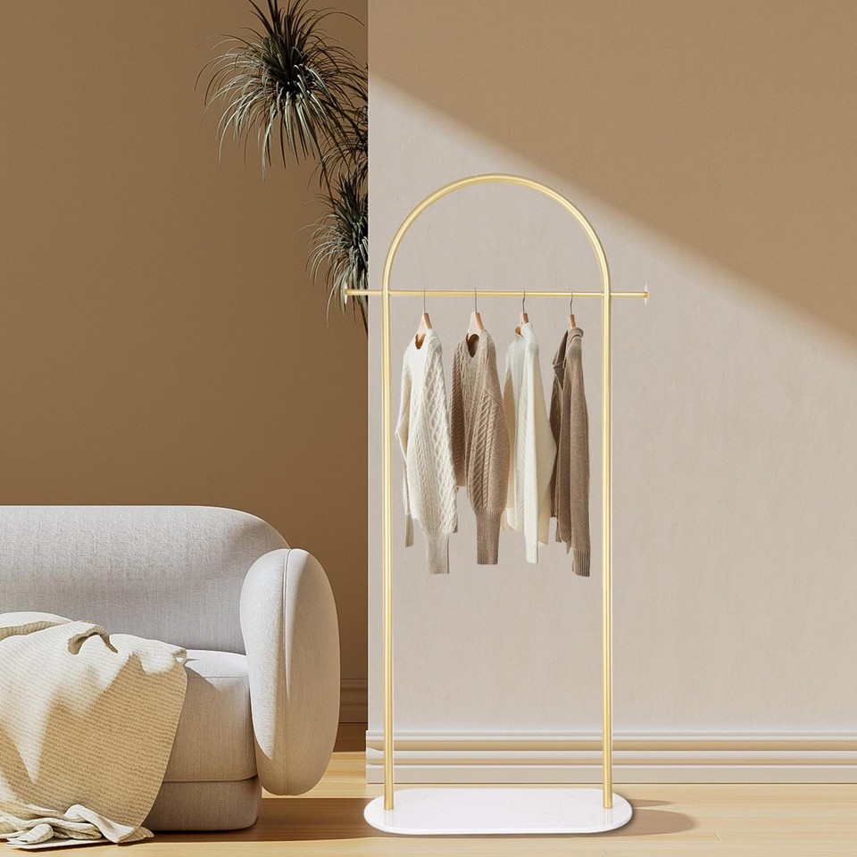 Gold Clothing Racks W/ Marble Base Freestanding Modern Coat Rack eBay