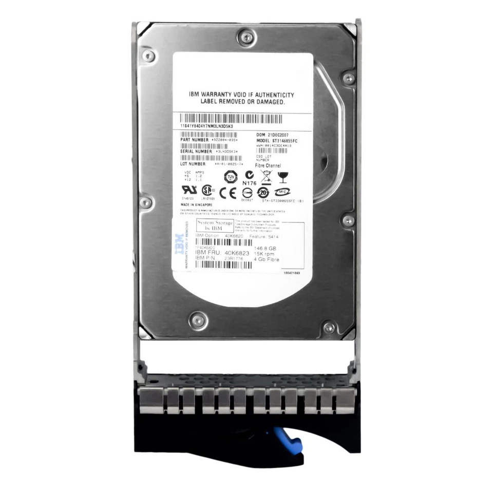 Hard Drive IBM 40K6823 23R1776 146GB 15000U/Min 16MB FC ST3146855FC 3.5 " Inch - Image 2 of 3