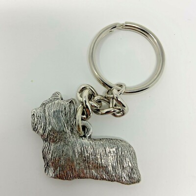 Skye Terrier PEWTER Dog 3D Keychain Key Chain Ring Fob GG Harris
