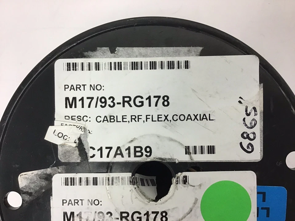 Cabo coaxial blindado RF 550 pés M17/93-RG178 Mil-Spec prata PTFE/FEP 50-Ohm - Imagem 2 de 3