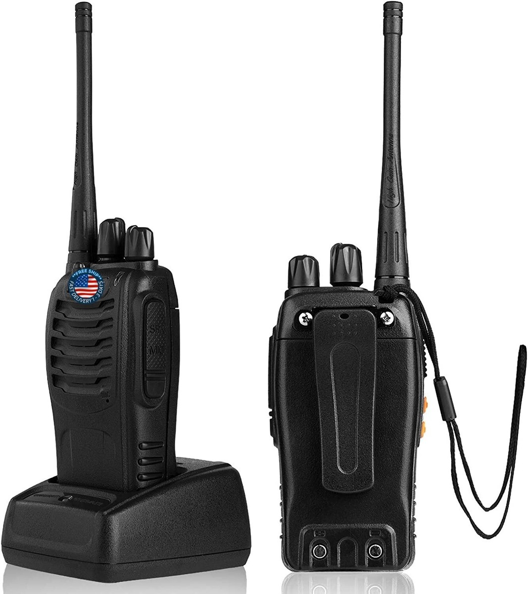 Set Di 4 Ricetrasmittenti UHF Impermeabili – Walkie Talki A Lunga Portata Con 16 Canali