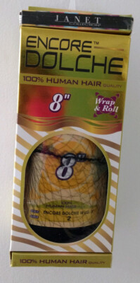 JANET COLLECTION ENCORE DOLCHE YAKY 100% HUMAN HAIR WRAP & ROLL 8'' COLOR 2 & 1