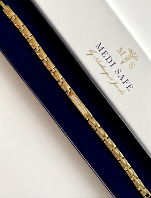 DAMEN GOLD/KRISTALL MAGNETISCHES ECHT TITAN ARMBAND/ARMREIF. GESUNDHEIT/HEILUNG