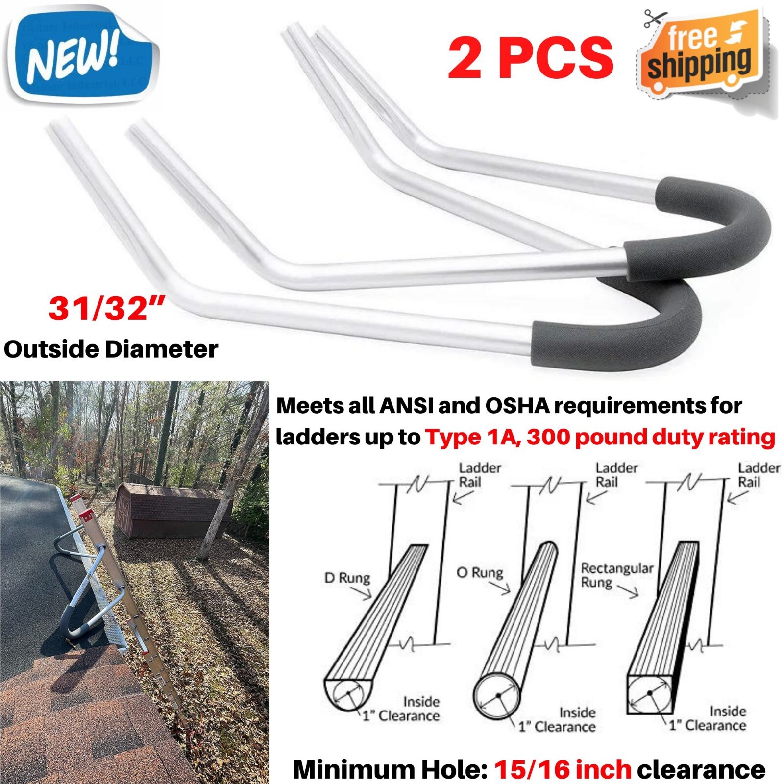 Ladder Stabilizer Standoff Bracket Extension Remove Safety Gutter Roof