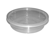 Round 8oz Plastic Food Container with Lid Microwave Safe Meal Prep Takeaway Pots