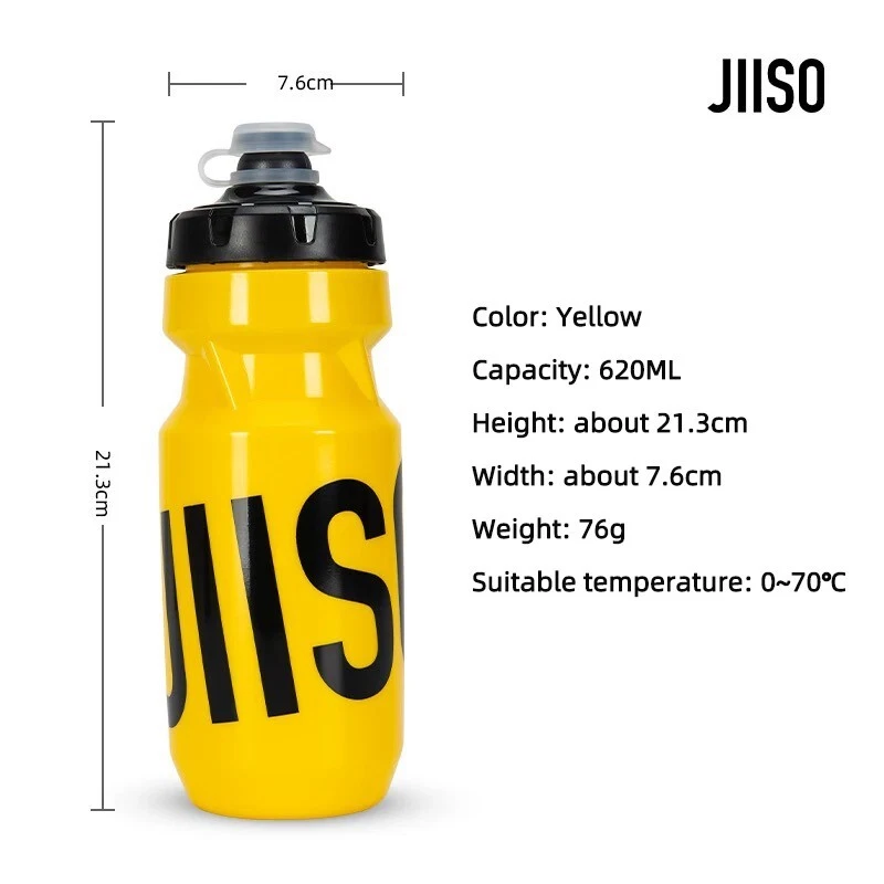 Botella de agua para bicicleta JIISO sin BPA, 620 ml/750 ml botella exprimidora deportiva para ciclismo Foto 3 de 4