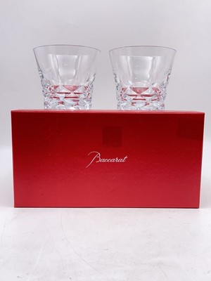 Baccarat 2020 Year Tumbler Blava set of 2 paired rocks Baccarat 2020 Year Tumbler Blava set of 2 paired rocks