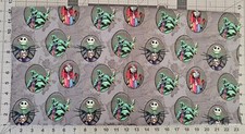 Nightmare Before Christmas Fabric Badges - Oogie, Jack Sally- By The 1/4 Yard
