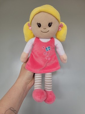 Chad Valley Stoffpuppe Stofftier blond Schmetterling rosa 12 Zoll Argos
