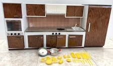 Vintage 1960s Fuchs Tin Litho Kitchen  Refrigerator, Dishware, West Germany