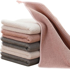 Microfiber Dish Cloths 6 Pack, Absorbent Kitchen Towels Espresso Cleaning Clot