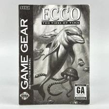 Instruction Manual ONLY for Ecco The Tides Of Time (Sega Game Gear) Black/White