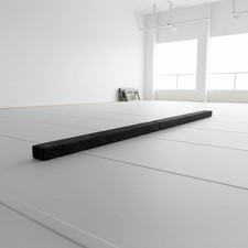 2.2m Gymnastics Folding Balance Beam Black Synthetic Suede