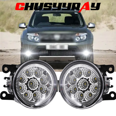 set of 2 WHITE Front FOG Driving Lamps For Dacia Duster Sandero Logan 04-2015