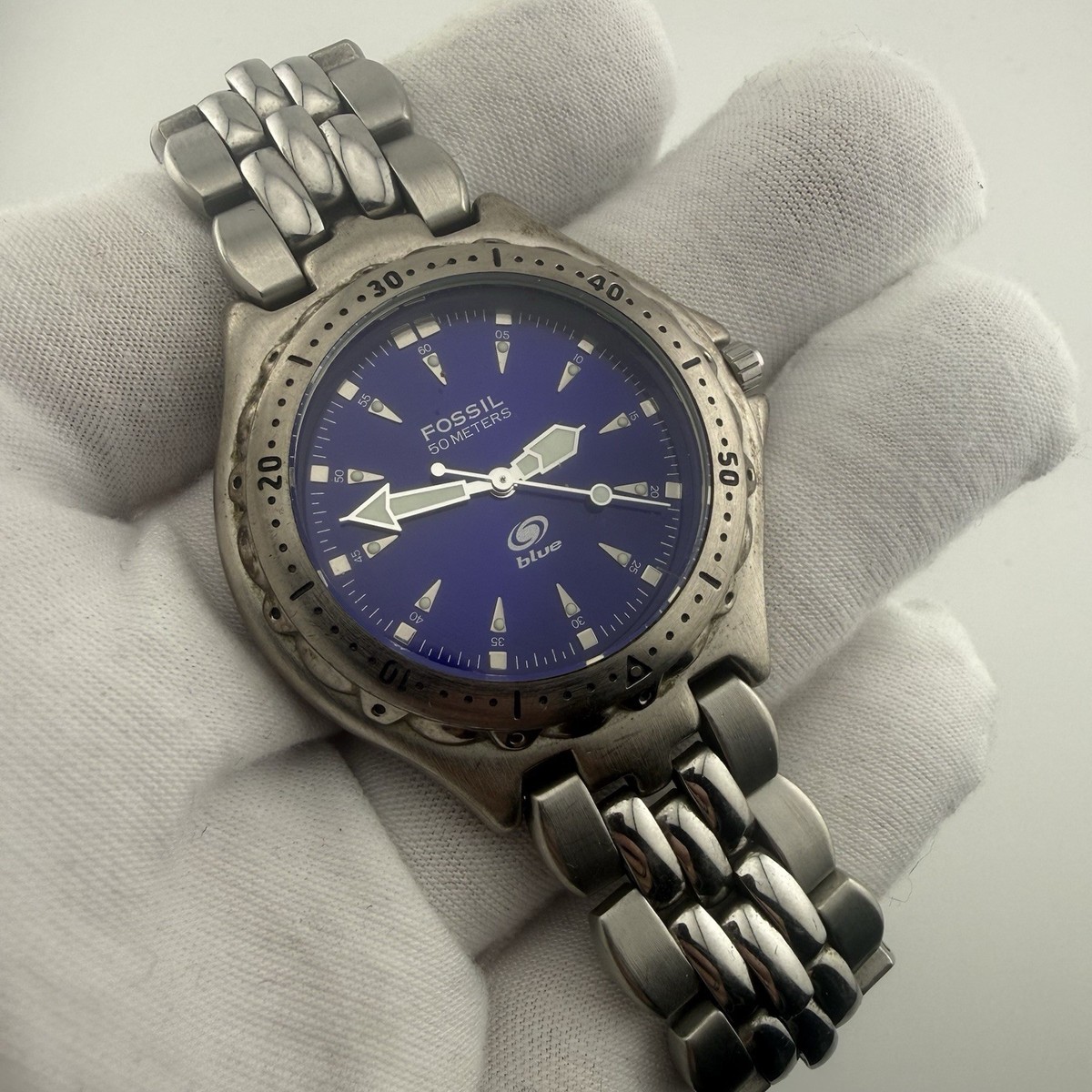 Fossil Blue AM-3067 Men's 40mm Stainless Steel Quartz Watch Blue
