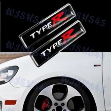 For Honda Type R Luxury Auto Car Body Fender Metal Emblem Badge Sticker Decal X2