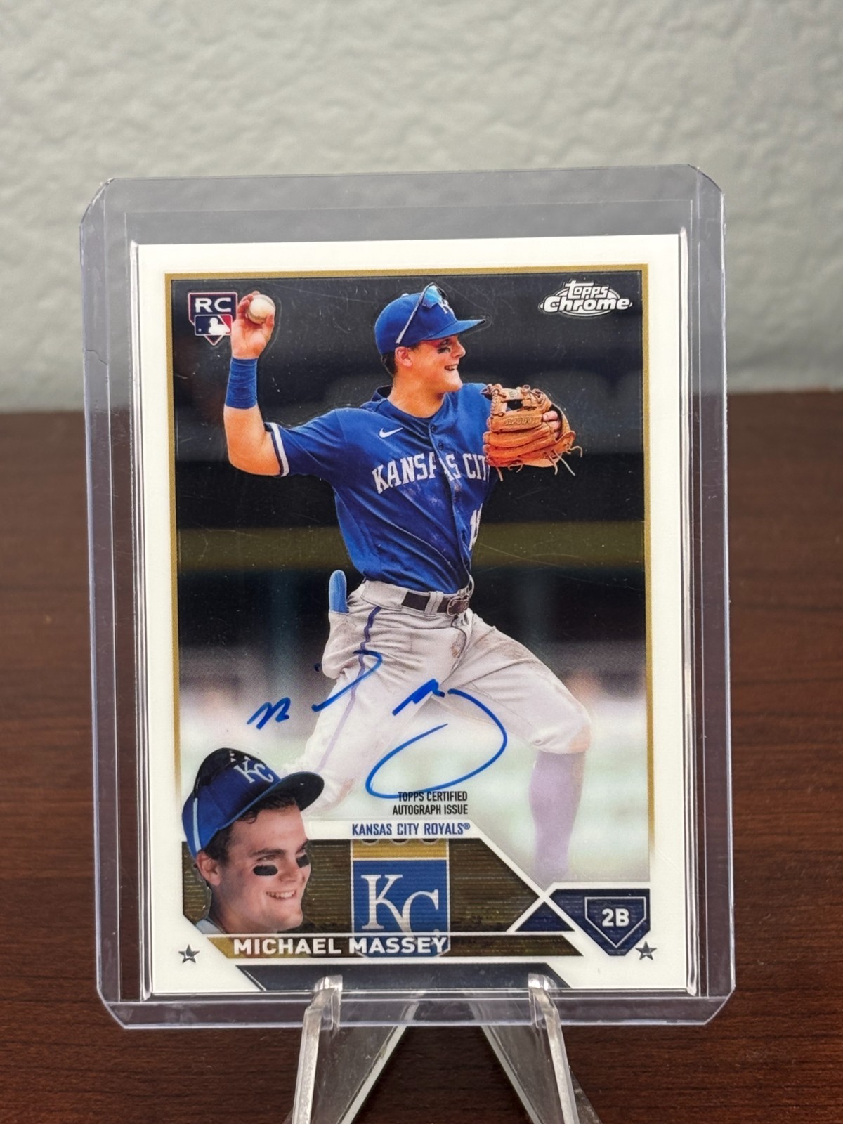 2023 Topps Chrome Auto #RA-MM MICHAEL MASSEY ROOKIE RC KC ROYALS