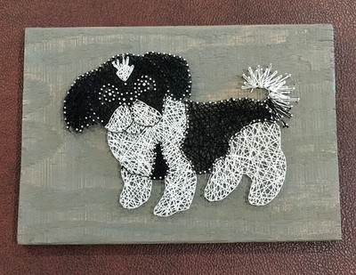 Shih Tzu Dog Puppy String Art Handmade Wall Folk Art