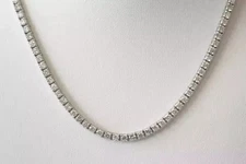 16″ 5CT Diamond Tennis Eternity Necklace in 14K White Gold
