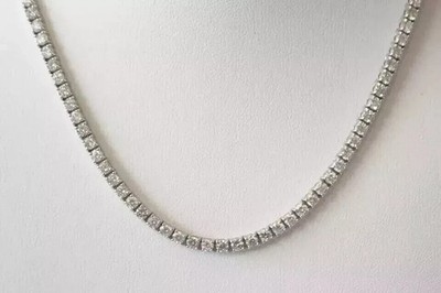 16  5CT Diamond Tennis Eternity Necklace in 14K White Gold
