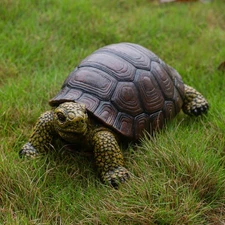 Garden Turtle Statue, Large Resin Tortoise Sculpture, 13L x 8.6W x 5.5H inche...