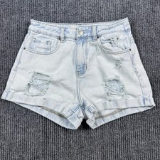 PacSun Mom Shorts Light Wash Distressed Denim High Waisted Size 25