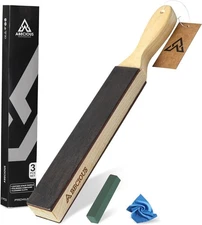 Double Sided Leather Strop Tool Paddle Compound Knife Kit Sharpener Honing