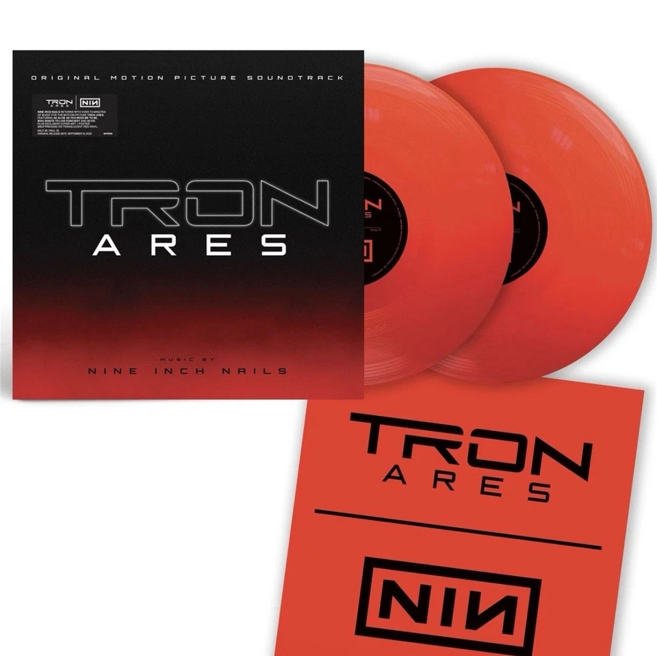 NINE INCH NAILS TRON ARES 2LP VINYL IMPORT TRANSLUCENT RED SOUNDTRACK HYPE STICK - Image 3 of 3